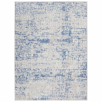 Gray And Blue Abstract Area Rug