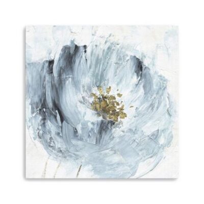 Watercolor Abstract Gray Blue Flower Canvas Wall Art