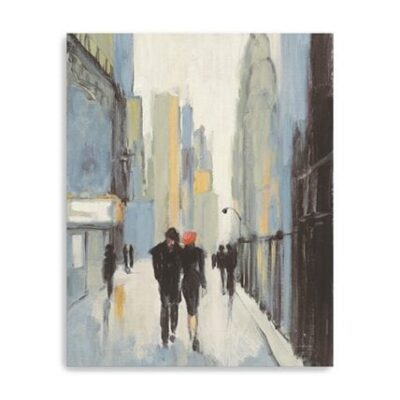 Watercolor Walk In The City Canvas Wall Art