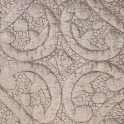 Taupe Quilted Velvet Square Throw Pillow