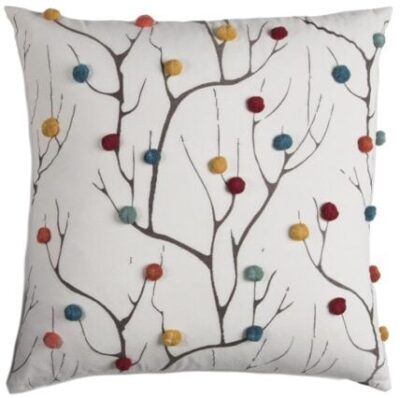 Colorful Pompom Branches Pillows