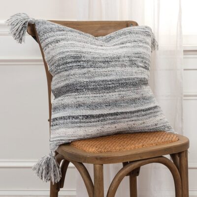 Charcoal Gray Boho Indoor Outdoor Throw Pillows