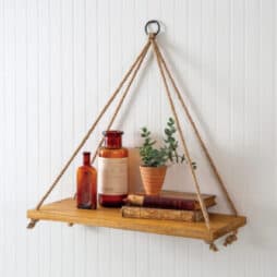 Boho hanging wall shelf