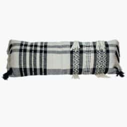 35" Black & White Lumbar Pillow