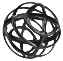 7" Black Metal Geometric Sphere