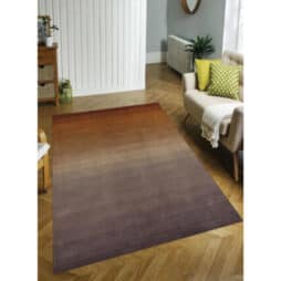 Gold And Rust Ombre Hand Loomed Area Rug