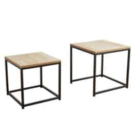 Black Iron Side Accent Tables - Set of 2