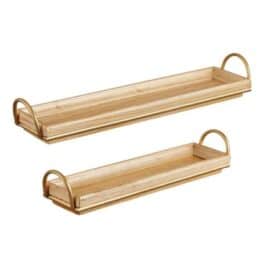 Gold Handle Tray Decor - Set of 2