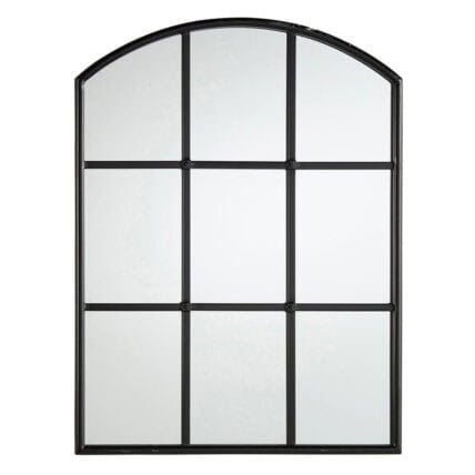 Black Window Pane Wall Mirror