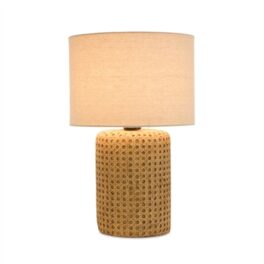 Table Lamp 18”H Cement/Linen