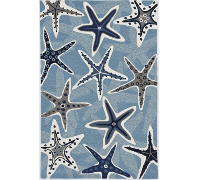 Blue Starfish Hand Tufted Rug - 2'x3'